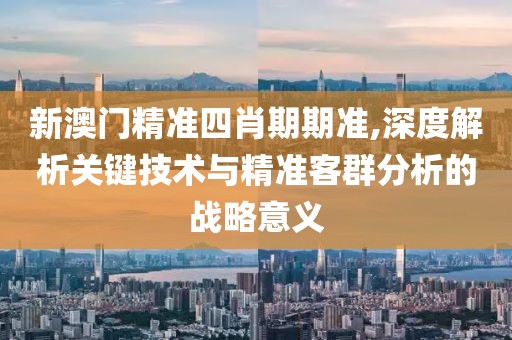 新澳门精准四肖期期准,深度解析关键技术与精准客群分析的战略意义