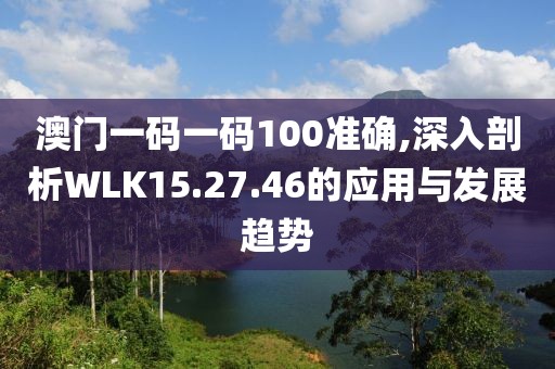 澳门一码一码100准确,深入剖析WLK15.27.46的应用与发展趋势