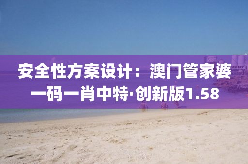 安全性方案设计：澳门管家婆一码一肖中特·创新版1.58