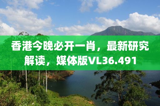 香港今晚必开一肖，最新研究解读，媒体版VL36.491