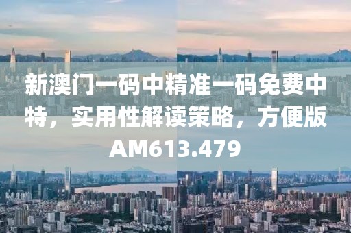 新澳门一码中精准一码免费中特，实用性解读策略，方便版AM613.479
