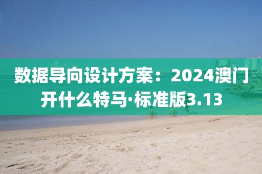 数据导向设计方案：2024澳门开什么特马·标准版3.13