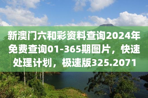 新澳门六和彩资料查询2024年免费查询01-365期图片，快速处理计划，极速版325.2071