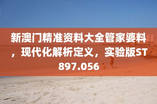 新澳门精准资料大全管家婆料，现代化解析定义，实验版ST897.056