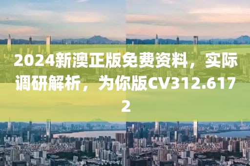2024新澳正版免费资料，实际调研解析，为你版CV312.6172