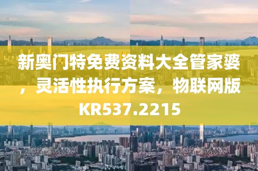 新奥门特免费资料大全管家婆，灵活性执行方案，物联网版KR537.2215