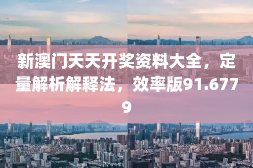 新澳门天天开奖资料大全，定量解析解释法，效率版91.6779