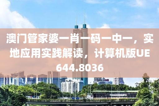 澳门管家婆一肖一码一中一，实地应用实践解读，计算机版UE644.8036