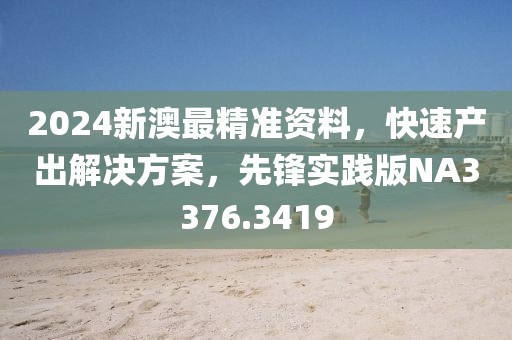 2024新澳最精准资料，快速产出解决方案，先锋实践版NA3376.3419