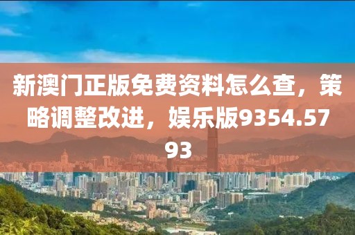 新澳门正版免费资料怎么查，策略调整改进，娱乐版9354.5793