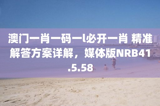 澳门一肖一码一l必开一肖 精准解答方案详解，媒体版NRB41.5.58