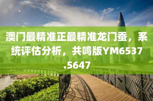 澳门最精准正最精准龙门蚕，系统评估分析，共鸣版YM6537.5647