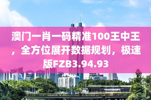 澳门一肖一码精准100王中王，全方位展开数据规划，极速版FZB3.94.93