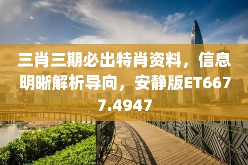 三肖三期必出特肖资料，信息明晰解析导向，安静版ET6677.4947