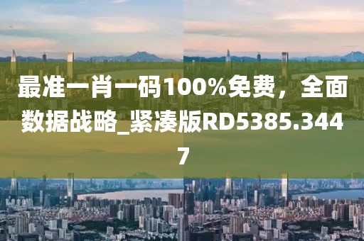 最准一肖一码100%免费，全面数据战略_紧凑版RD5385.3447