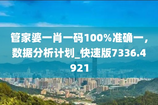 管家婆一肖一码100%准确一，数据分析计划_快速版7336.4921