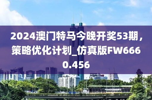 2024澳门特马今晚开奖53期，策略优化计划_仿真版FW6660.456