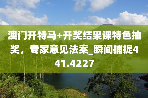 澳门开特马+开奖结果课特色抽奖，专家意见法案_瞬间捕捉441.4227