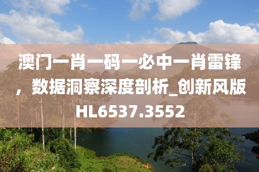 澳门一肖一码一必中一肖雷锋，数据洞察深度剖析_创新风版HL6537.3552