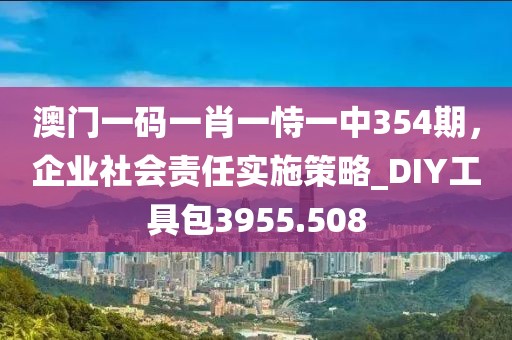 澳门一码一肖一恃一中354期，企业社会责任实施策略_DIY工具包3955.508