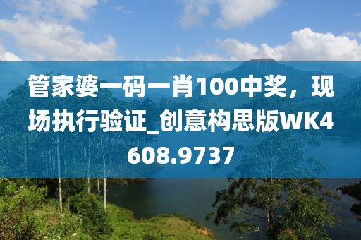 管家婆一码一肖100中奖，现场执行验证_创意构思版WK4608.9737