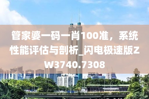 管家婆一码一肖100准，系统性能评估与剖析_闪电极速版ZW3740.7308
