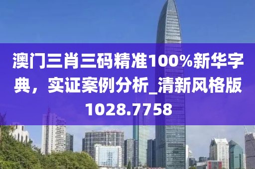 澳门三肖三码精准100%新华字典，实证案例分析_清新风格版1028.7758