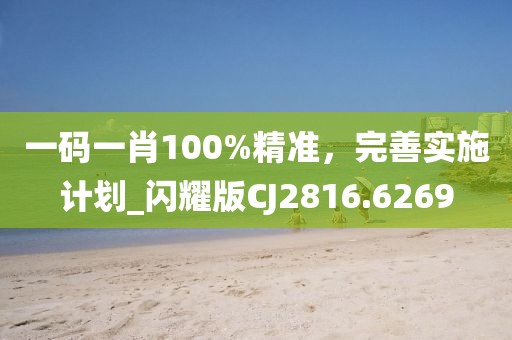 一码一肖100%精准，完善实施计划_闪耀版CJ2816.6269