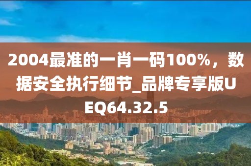 2004最准的一肖一码100%，数据安全执行细节_品牌专享版UEQ64.32.5