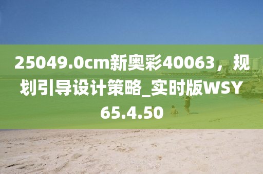 25049.0cm新奥彩40063，规划引导设计策略_实时版WSY65.4.50