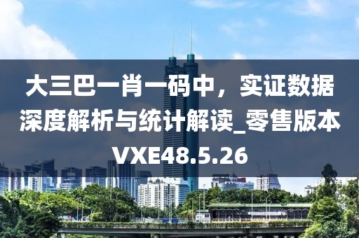 大三巴一肖一码中，实证数据深度解析与统计解读_零售版本VXE48.5.26