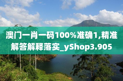 澳门一肖一码100%准确1,精准解答解释落实_yShop3.905