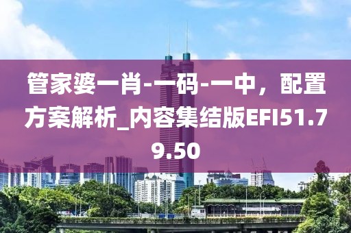 管家婆一肖-一码-一中，配置方案解析_内容集结版EFI51.79.50
