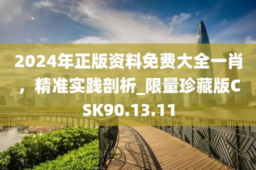 2024年正版资料免费大全一肖，精准实践剖析_限量珍藏版CSK90.13.11