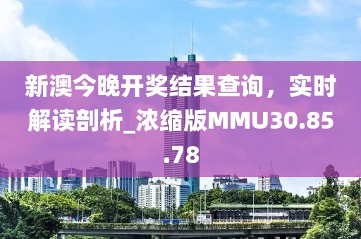 新澳今晚开奖结果查询，实时解读剖析_浓缩版MMU30.85.78