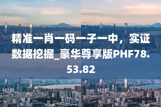 精准一肖一码一子一中，实证数据挖掘_豪华尊享版PHF78.53.82