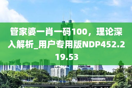 管家婆一肖一码100，理论深入解析_用户专用版NDP452.219.53
