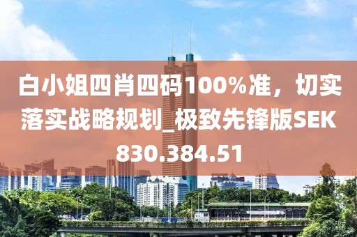 白小姐四肖四码100%准，切实落实战略规划_极致先锋版SEK830.384.51