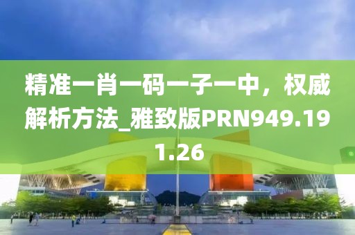 精准一肖一码一子一中，权威解析方法_雅致版PRN949.191.26