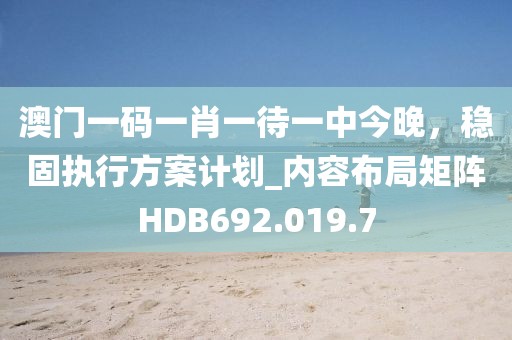 澳门一码一肖一待一中今晚，稳固执行方案计划_内容布局矩阵HDB692.019.7