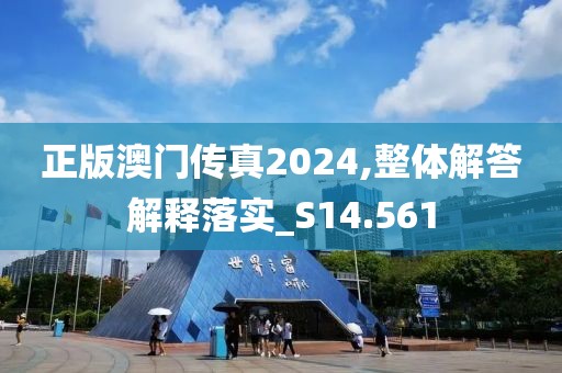 正版澳门传真2024,整体解答解释落实_S14.561