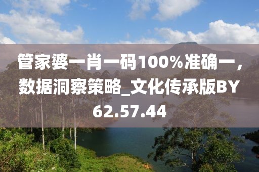 管家婆一肖一码100%准确一，数据洞察策略_文化传承版BY62.57.44