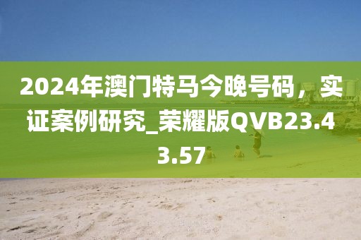 2024年澳门特马今晚号码，实证案例研究_荣耀版QVB23.43.57