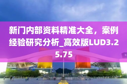 新门内部资料精准大全，案例经验研究分析_高效版LUD3.25.75