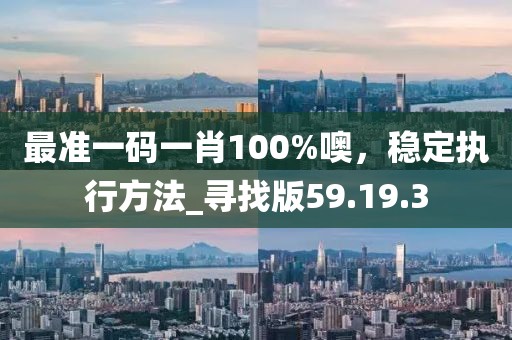 最准一码一肖100%噢，稳定执行方法_寻找版59.19.3