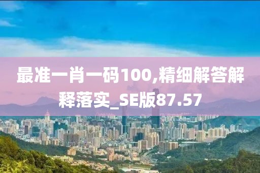 最准一肖一码100,精细解答解释落实_SE版87.57