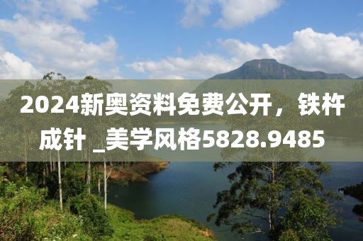 2024新奥资料免费公开，铁杵成针 _美学风格5828.9485
