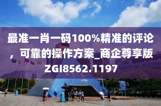 最准一肖一码100%精准的评论，可靠的操作方案_商企尊享版ZGI8562.1197