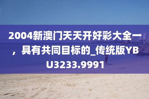 2004新澳门天天开好彩大全一，具有共同目标的_传统版YBU3233.9991