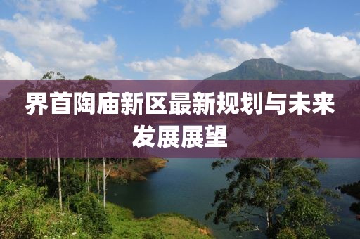 界首陶庙新区最新规划与未来发展展望
